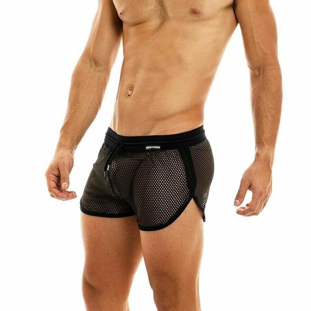Mens Black Mesh Shorts